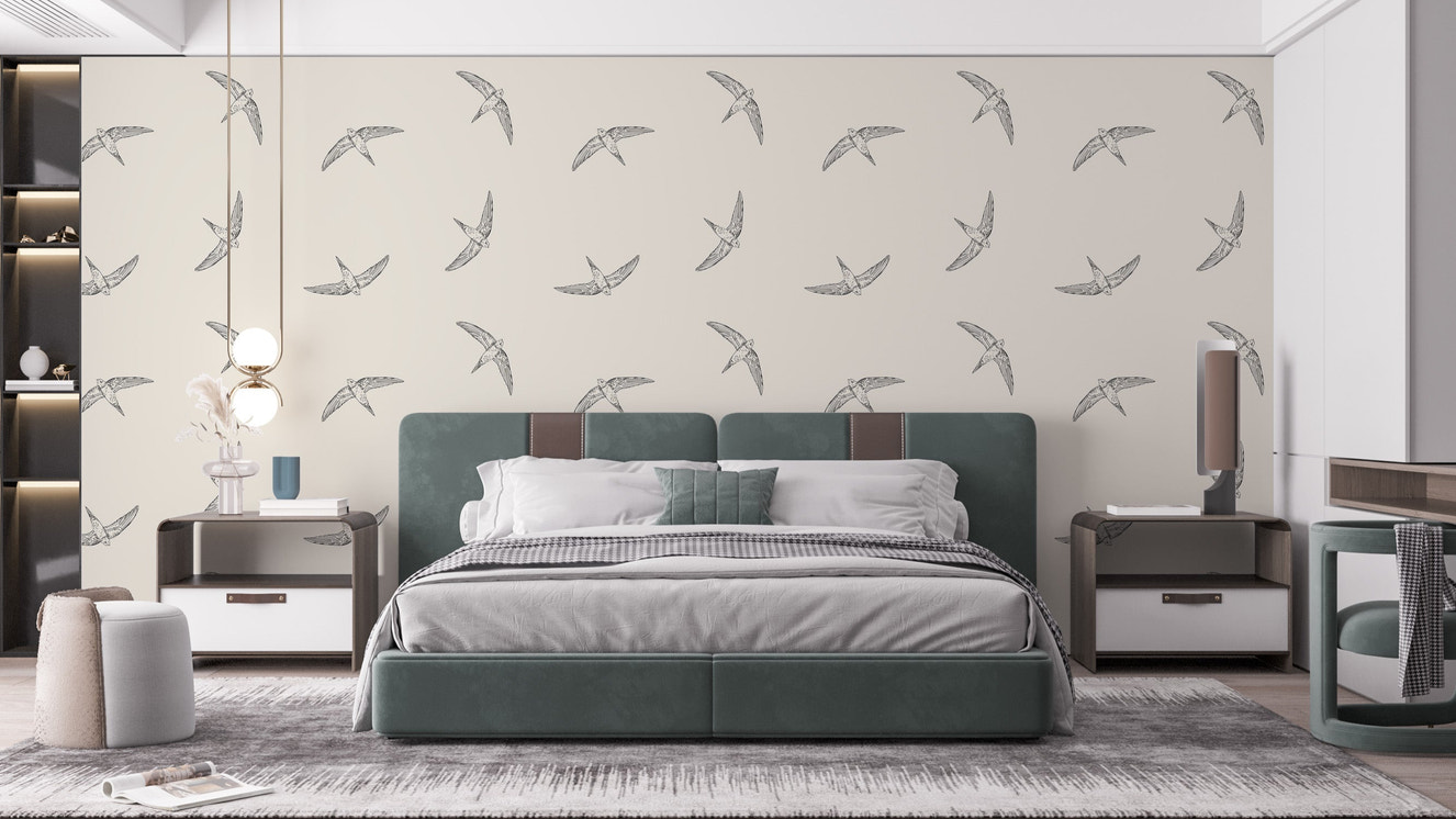 Beige flying swallow bird wallpaper