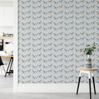 Soft blue and beige horse pattern

