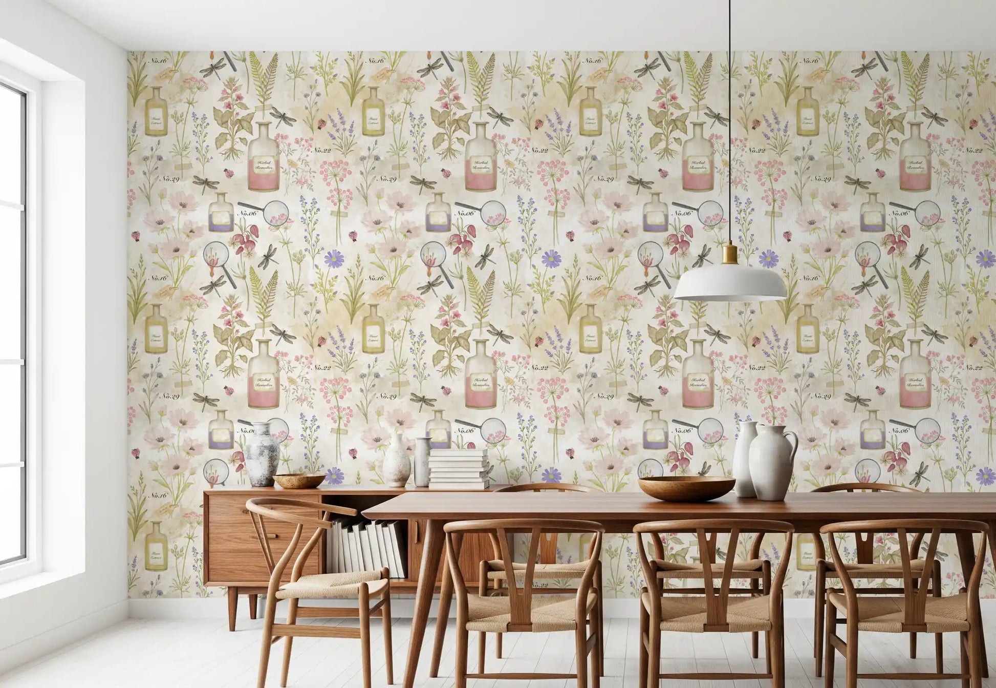 Apothecary Wildflower Sketch Wallpaper⁠