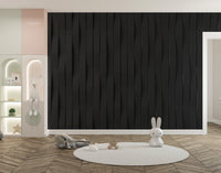 Textured black tiled wallpaper for bold accents
