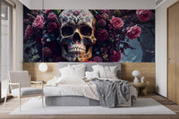 Floral Skull Halloween creepy wall art