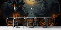 Spooky Haunted House bat wall mural