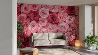 Pink roses wall art mural
