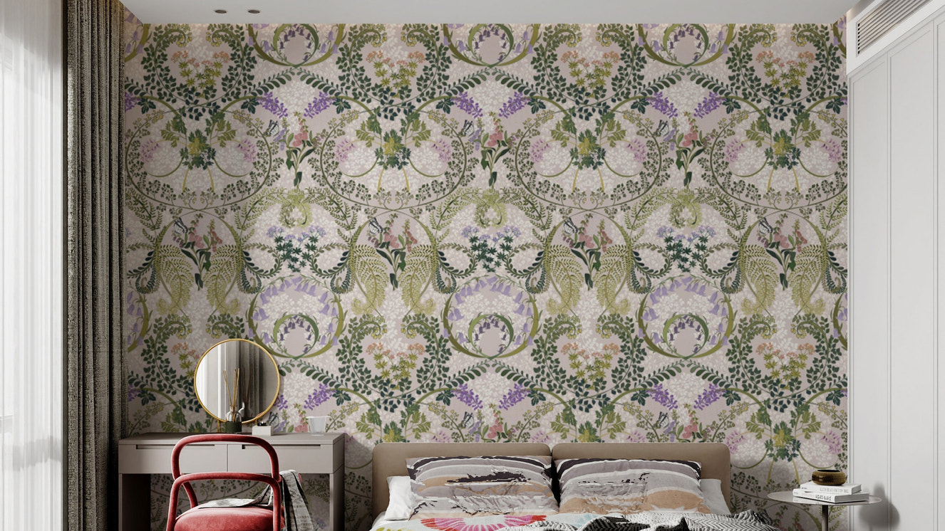 Wildlife and nature blend in Enchanted Forest Fauna wallpaper.