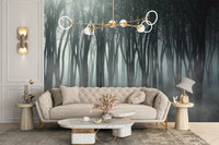 Misty Forest Halloween ghost wall mural