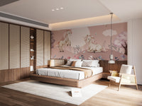 Fantasy-inspired pink Pegasus mural for girls' walls