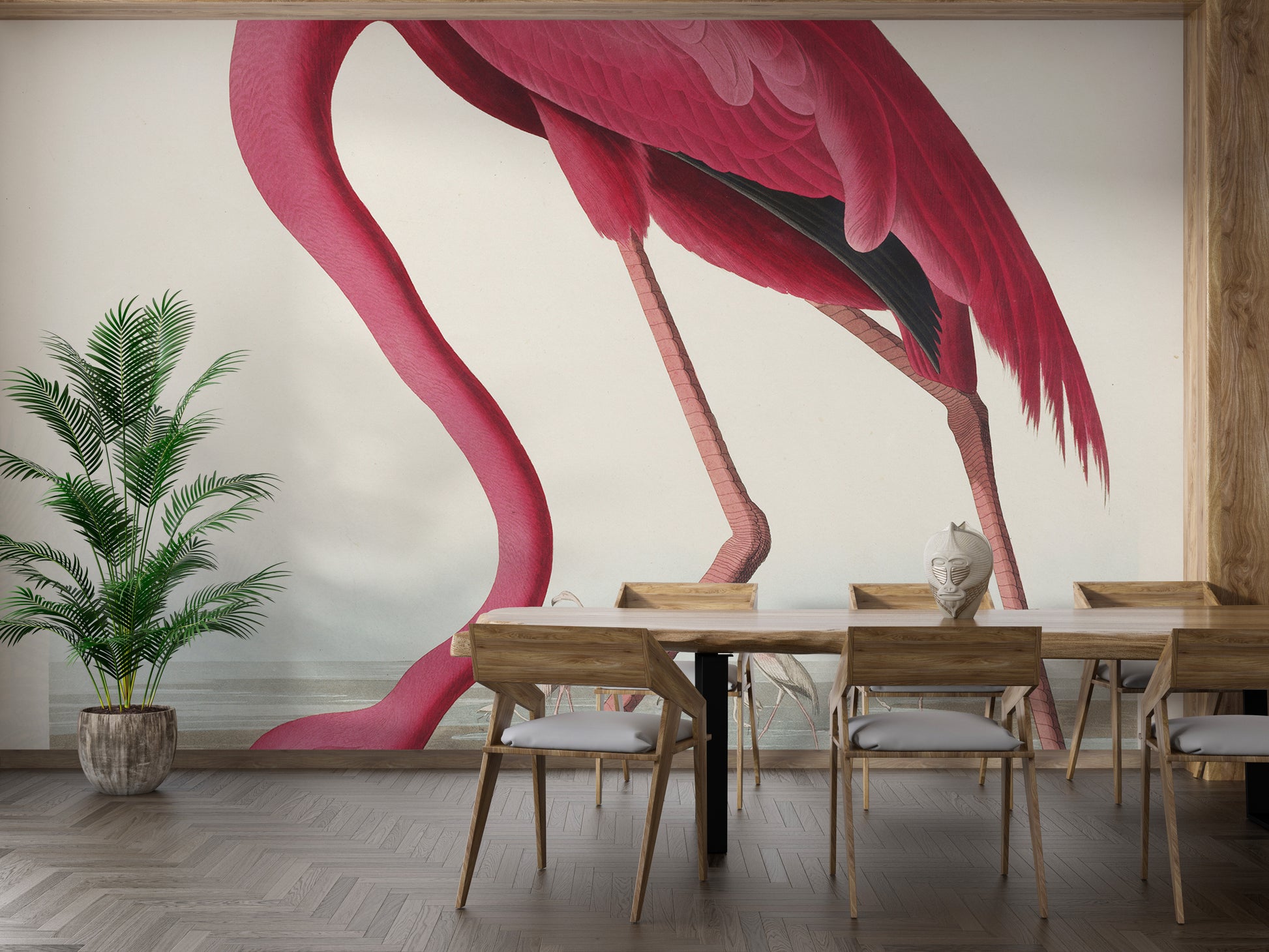 Audubon bird mural for living room
