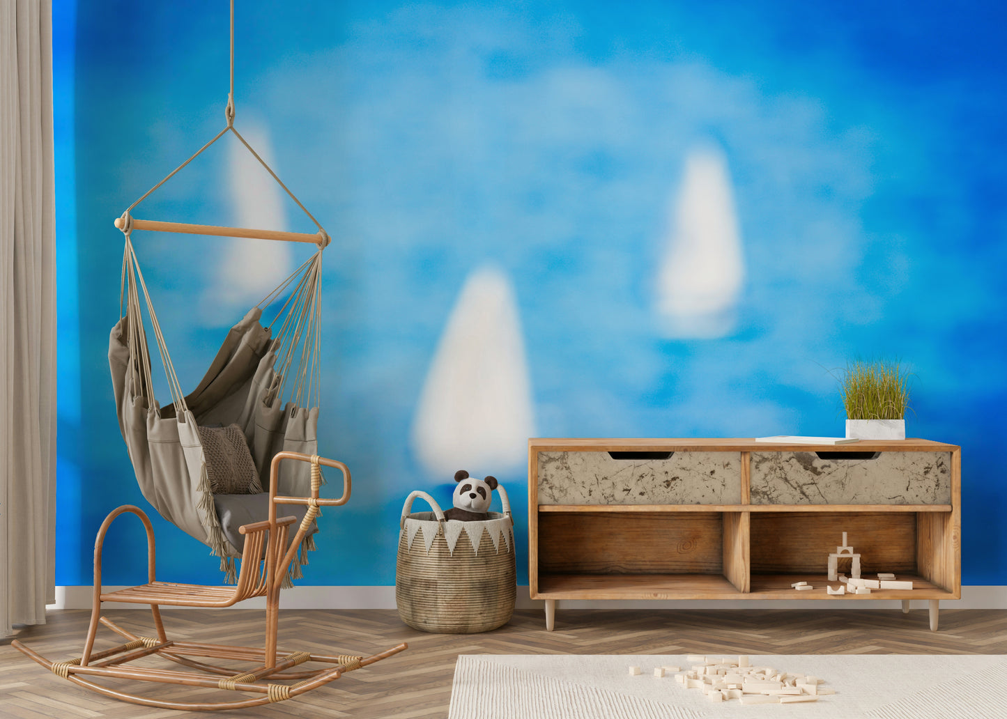 3 Sailboats Wall Mural