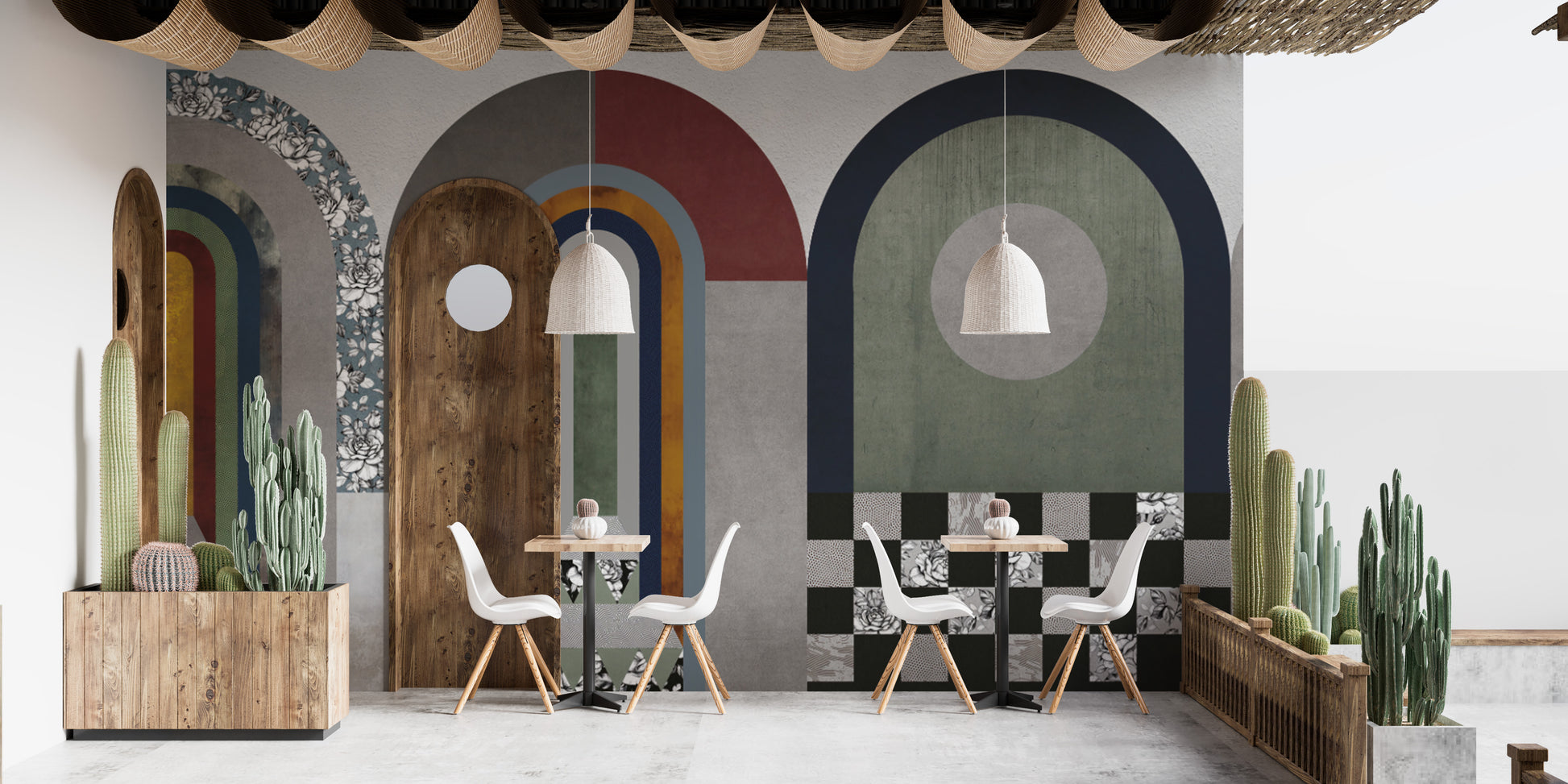 Textured archway modern wall decor
