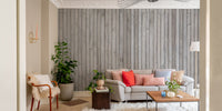 Grey wood effect wall mural
