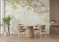Vintage blossom branch wallpaper design