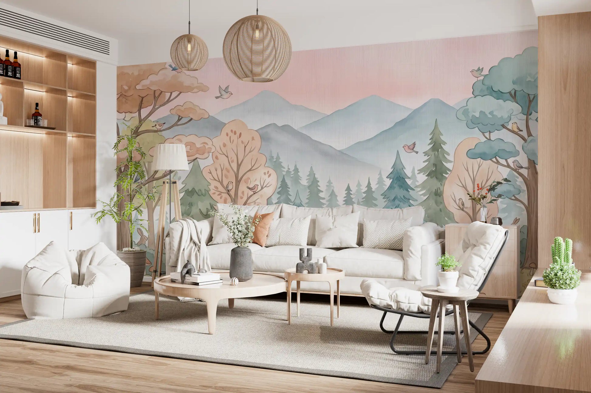 Whimsical Woodland Forest Path Wall Mural
