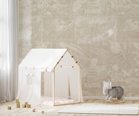 Vintage space adventure wallpaper design
