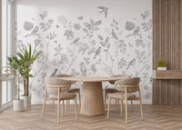 Sophisticated garden birds wallpaper design