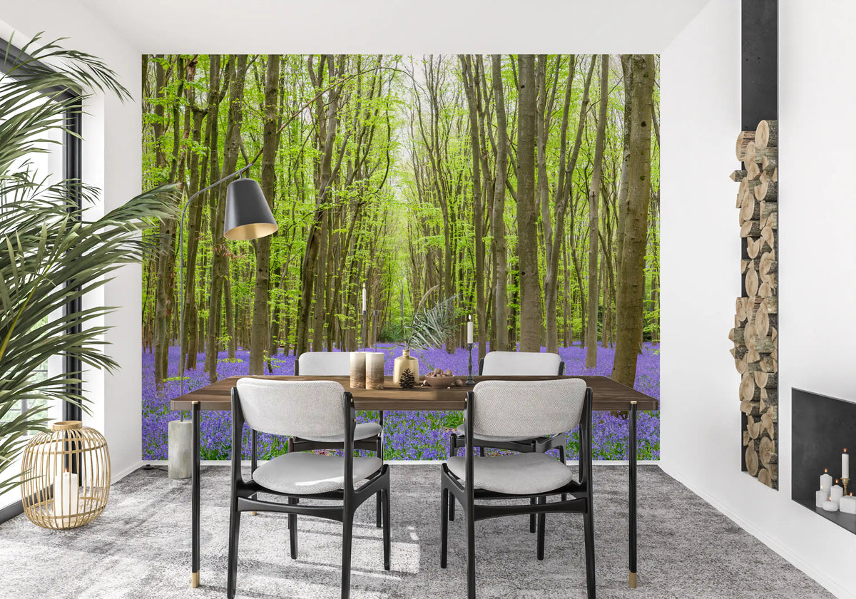Springtime Woodland Floral Path Wall Mural