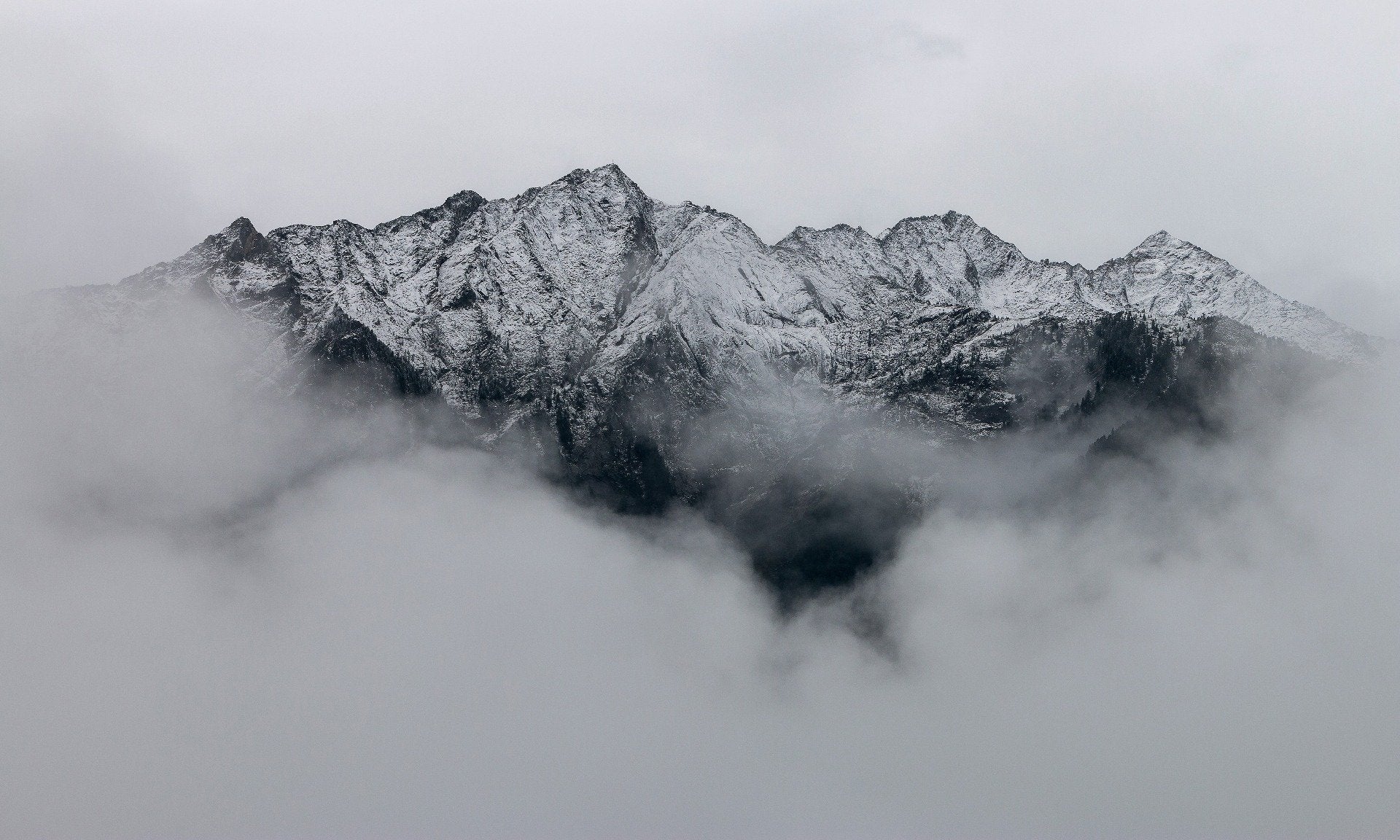 Foggy Mountain Wallpaper Mural