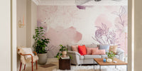 Soft pastel floral wall mural
