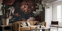 Luxurious floral wallpaper with rich hues