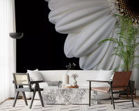 Monochrome Gerbera Macro Study Wall Mural