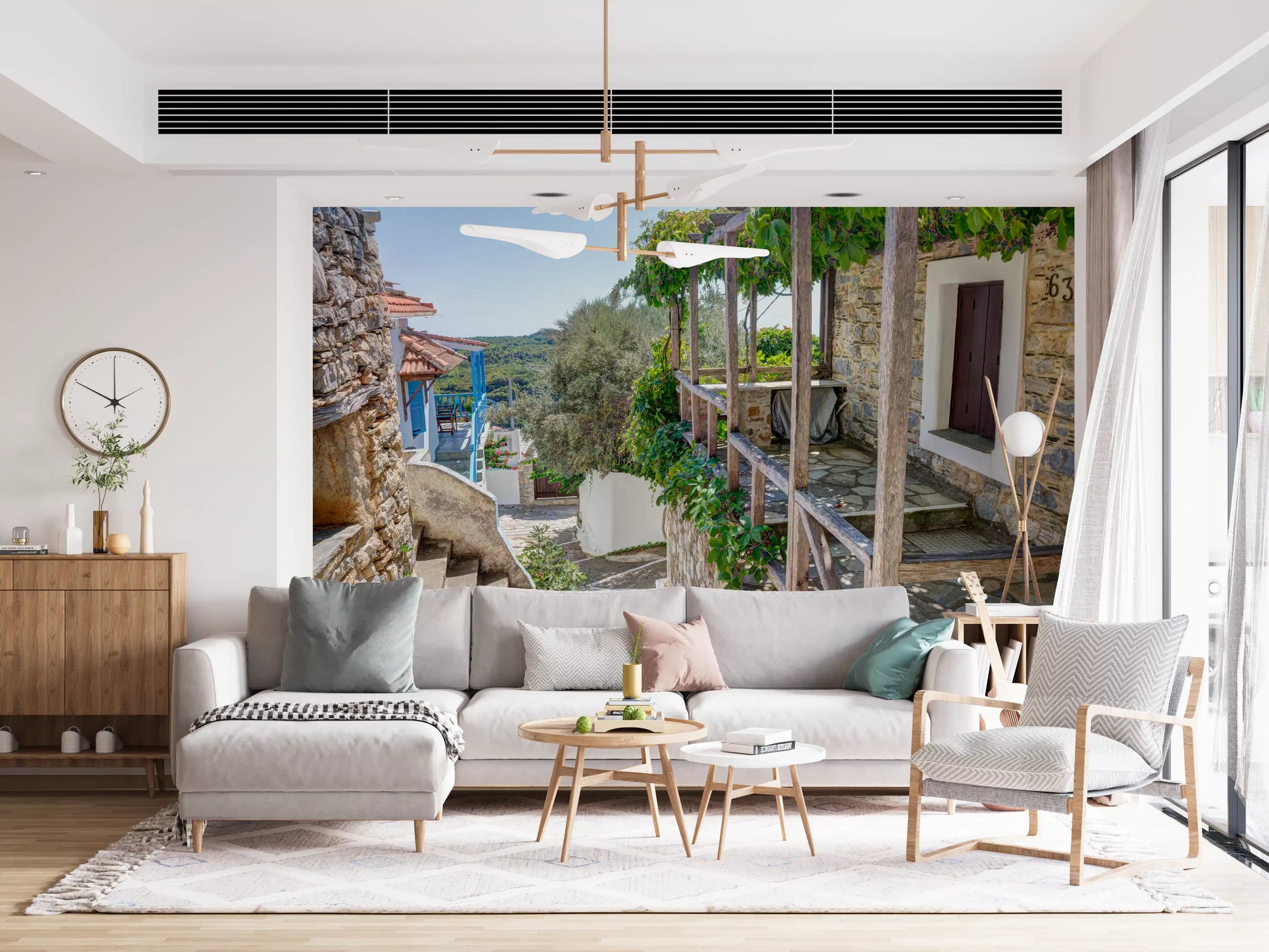 Rustic Pergola Hillside Retreat Wall Mural