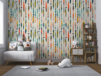 Creative Brushstroke Symphony Pattern Wallpaper
