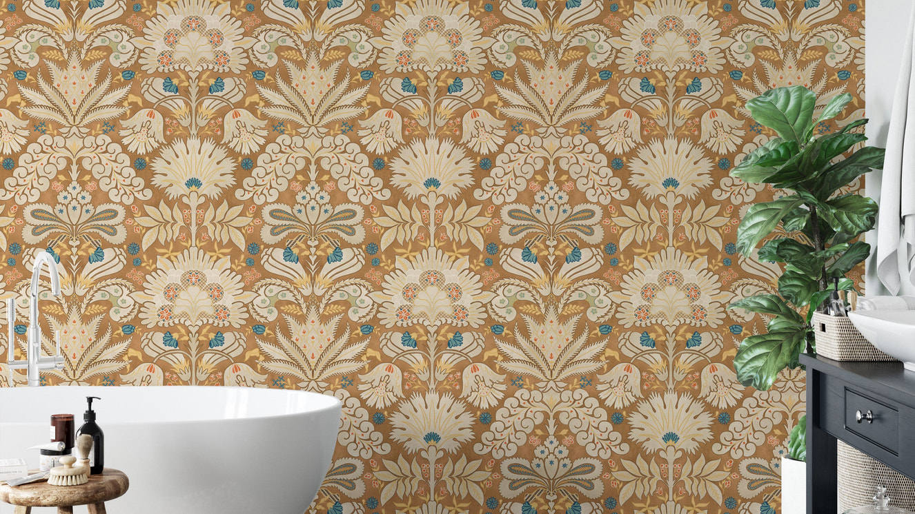 Botanic Damask Cream Rust