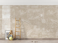 Classic space-themed nursery wallpaper
