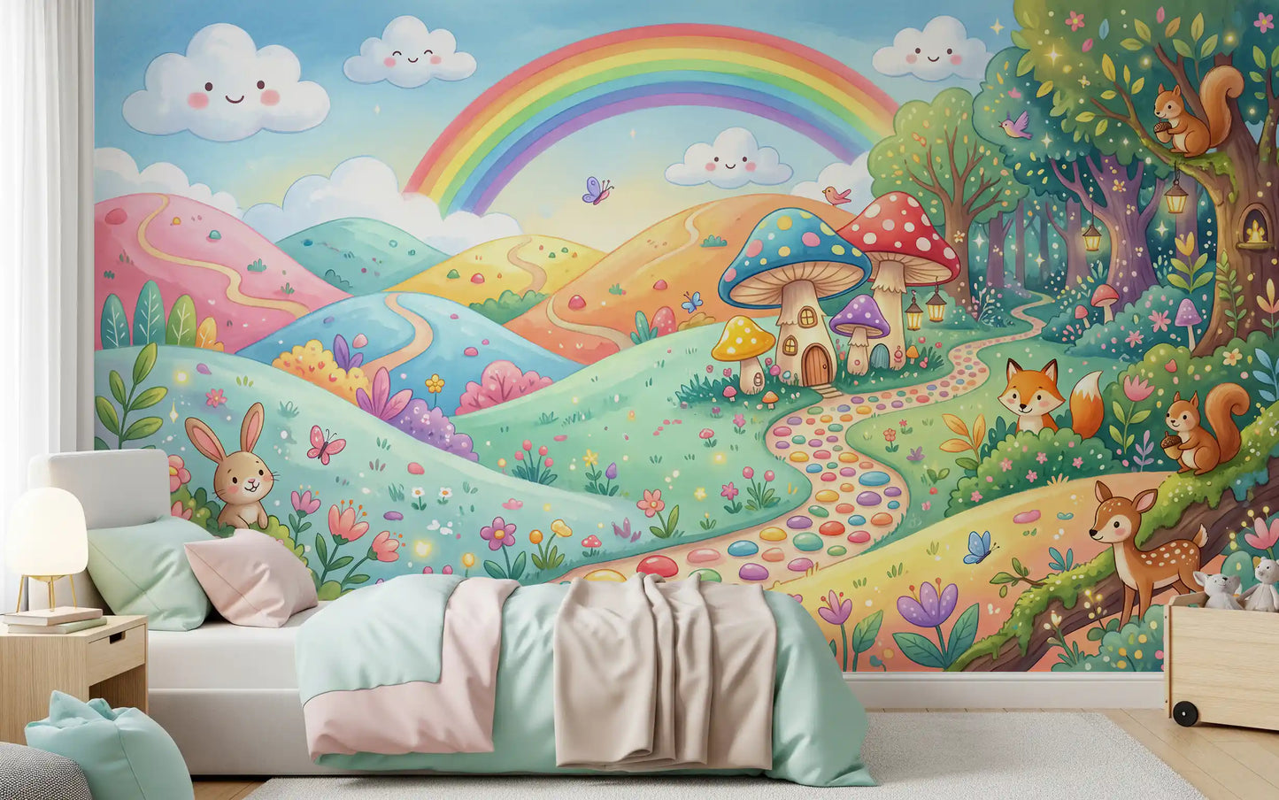 Enchanted Meadow Wildlife Wonderland Wall Mural