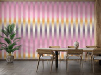Minimalist lilac stripe wall mural for homes
