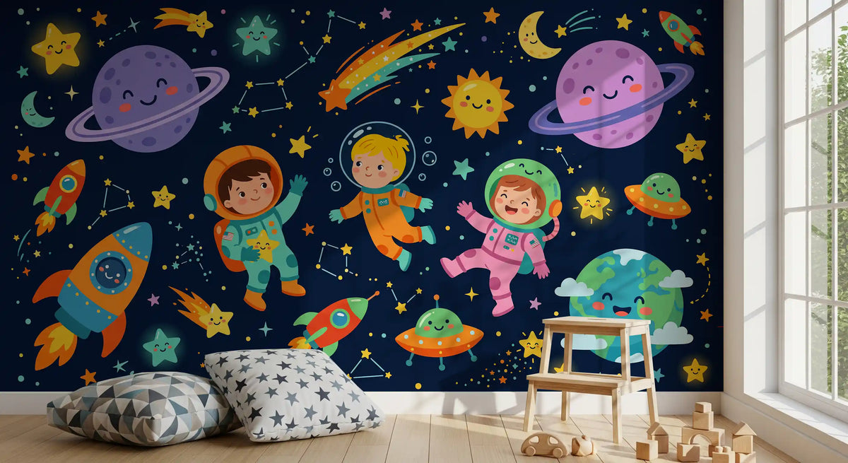 Little Astronauts Space Adventure Wall Mural