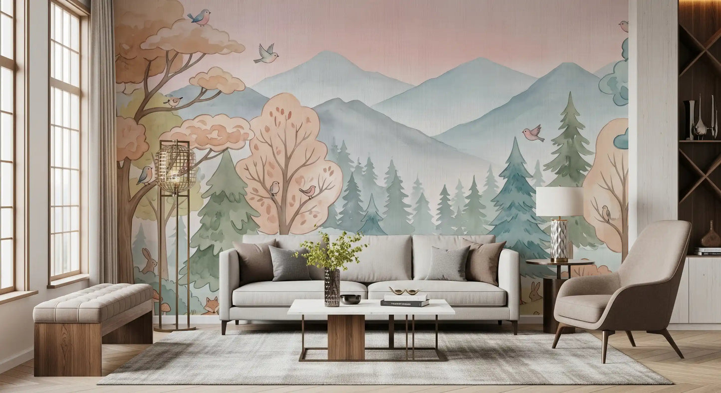 Whimsical Woodland Forest Path Wall Mural