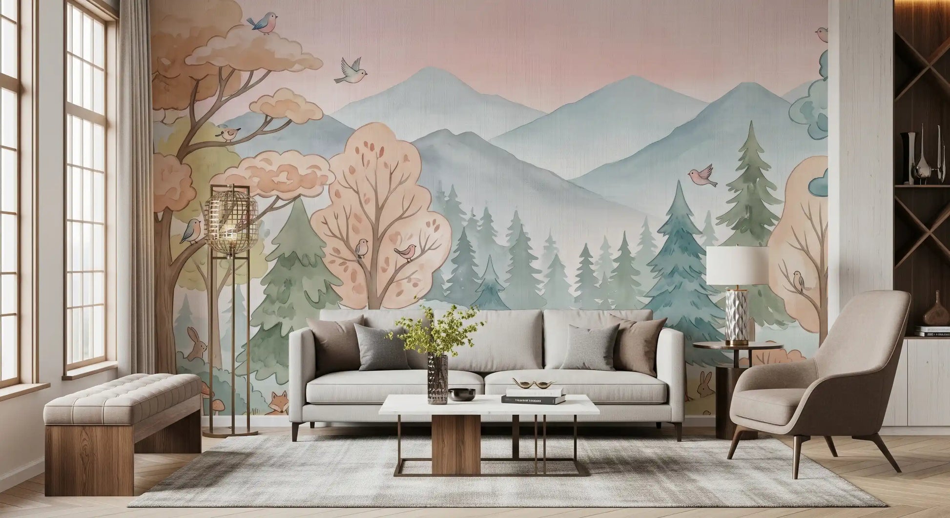 Whimsical Woodland Forest Path Wall Mural