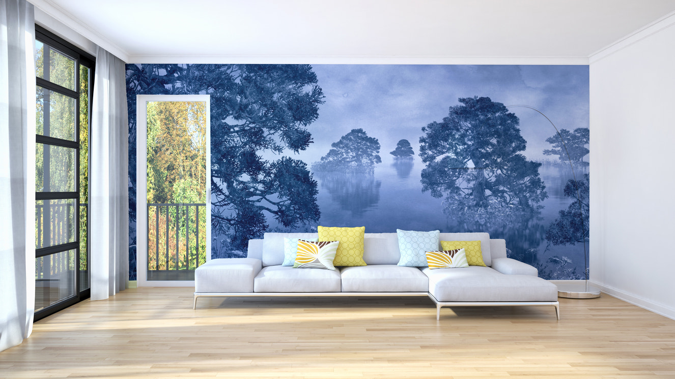 Foggy Pastel Trees Wallpaper