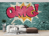 Pop Art OMG Graffiti Wall Mural - Giffywalls