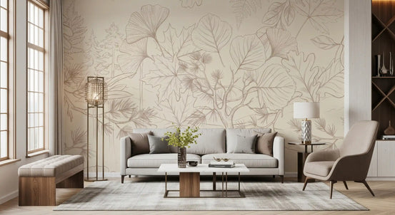 Serene Forest Sketch Wall Mural
