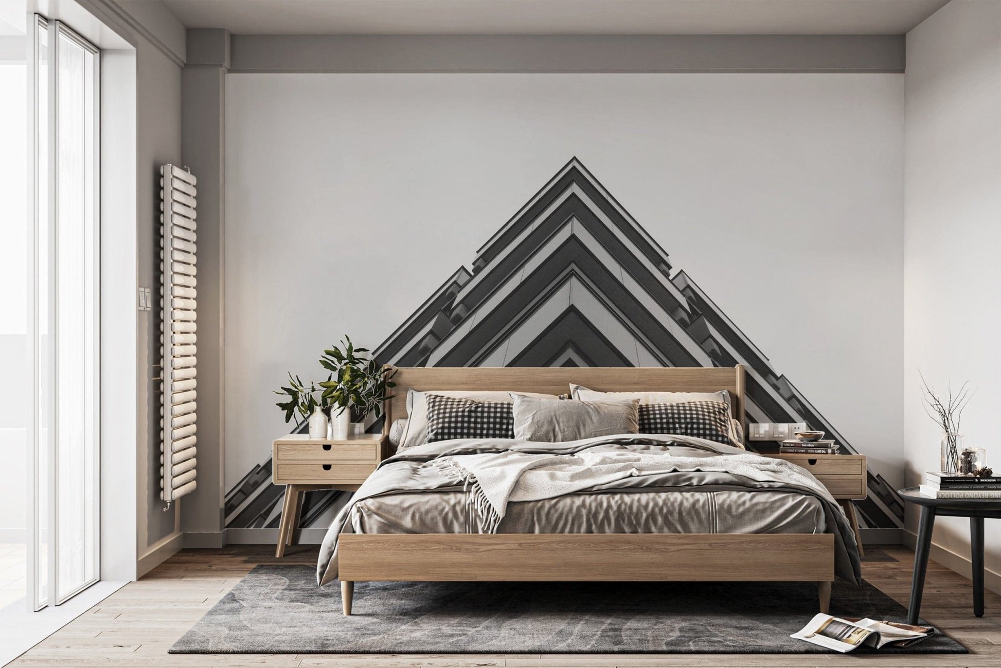 3D Grey Concrete Building Wallpaper Mural for urban vibes
