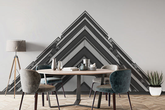 Grey Concrete 3D Building Wallpaper Mural for modern rooms
