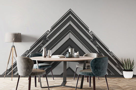 Grey Concrete 3D Building Wallpaper Mural for modern rooms City-01 3D
