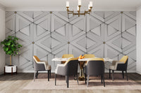 Modern 3D white triangle wallpaper for sleek wall designs. Abstract-18