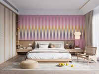 Lilac-toned blurred stripes mural for living rooms
