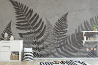 Tropical fern wall mural design
