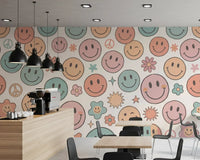 Retro Happy Face Groovy Smiles Wall Mural