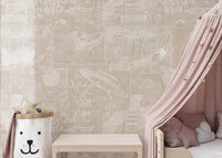 Intergalactic comic nursery wall mural
