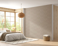 Beige damask print wall covering
