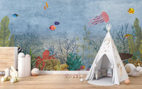 Tropical underwater wallpaper for décor
