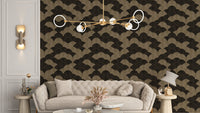 Luxurious ocean wave wallpaper in gold tones