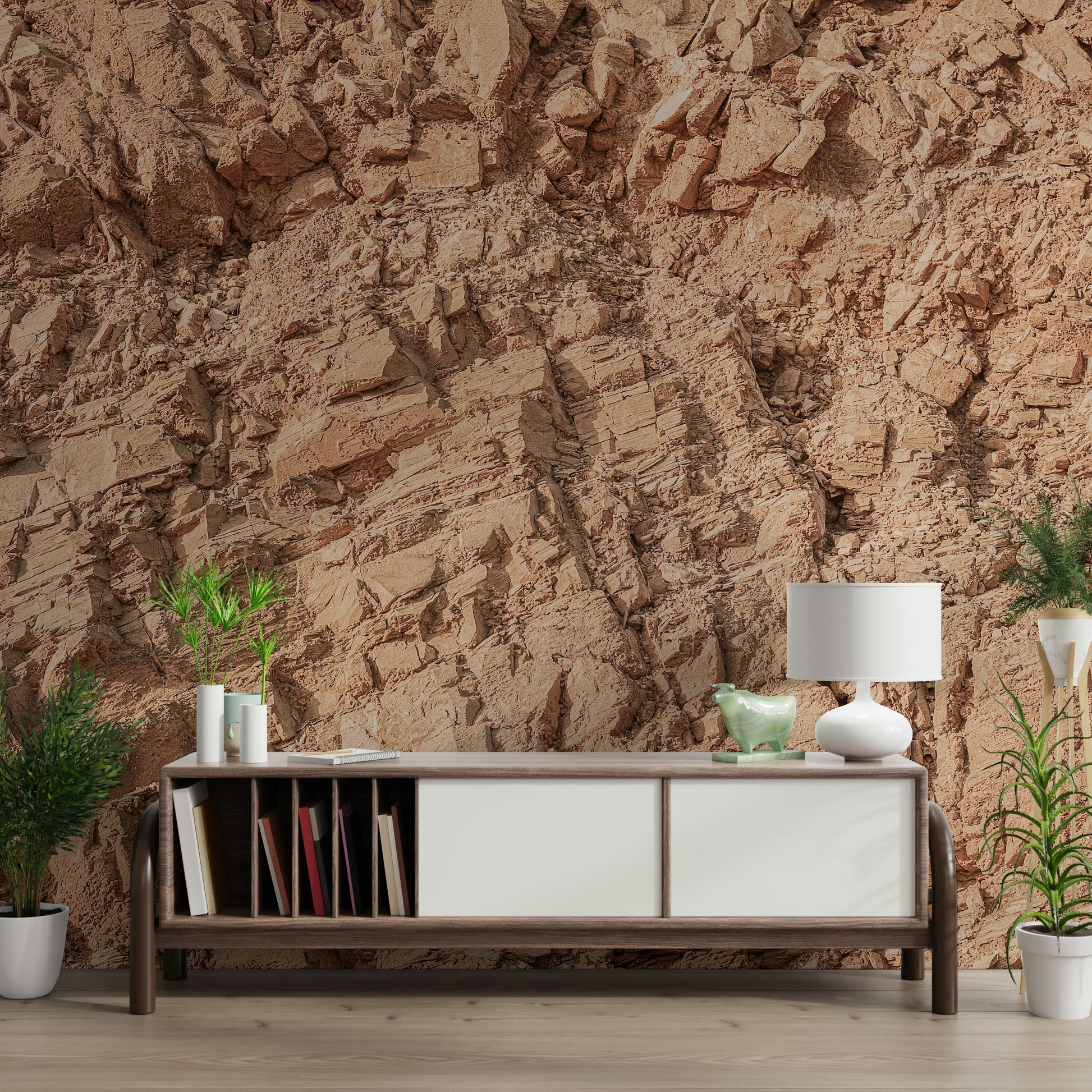 A contemplative subtle texture wallpaper mural for a feature wall.

