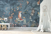 Twilight Forest Animal Mural for Walls
