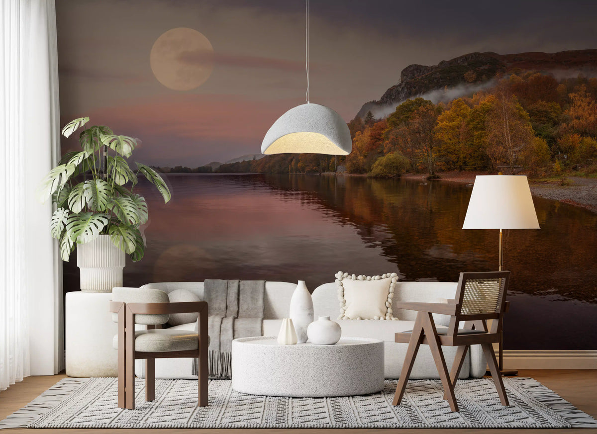 Ethereal Autumn Forest at Twilight Wall Mural
