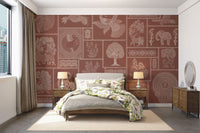 Fusion folk motifs in rust tones

